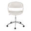 Chaise de travail en métal chromé et similicuir blanc-1902658826