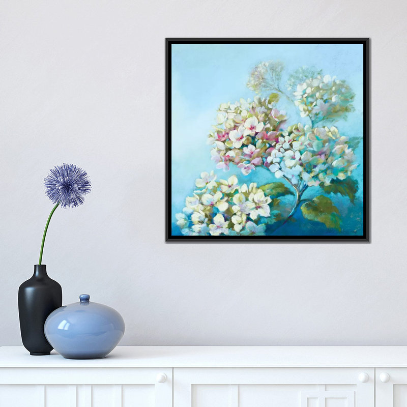 «Perfect White Clouds», impression sur toile, H 18 po x l 18 po x P 1,5 po, Toile avec cadre flottant noir, Pas de tapis
