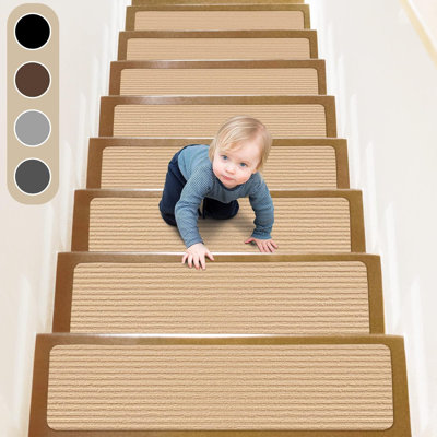 Tapis d'escalier beige Diannie