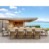 Junus Outdoor 11 - Piece Teak Dining Set with Cushions