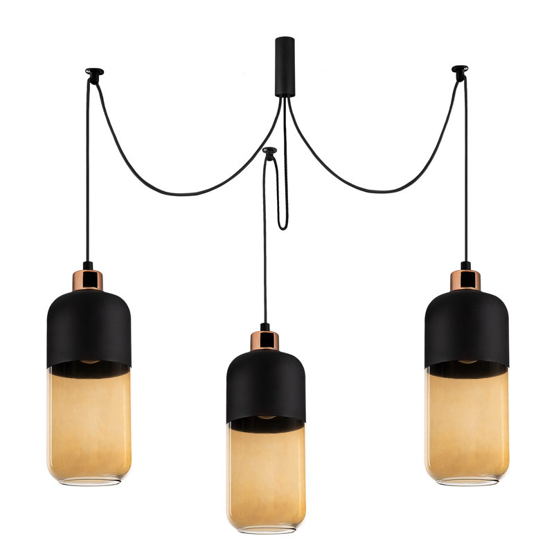 Luminaire suspendu cylindrique à 3 lumières Jak