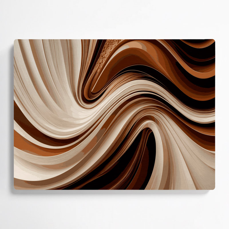 Gradient abstrait 34, art mural en métal beige, H 12 po x l 18 po