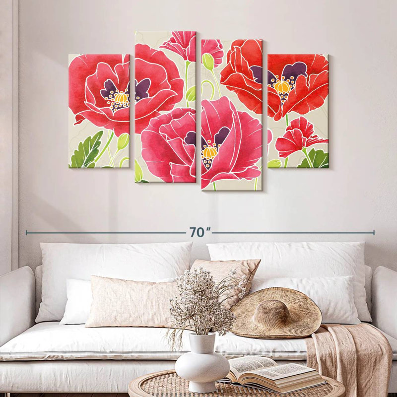 Coquelicots Kerner Sunshine, H 32 po x l 52 po