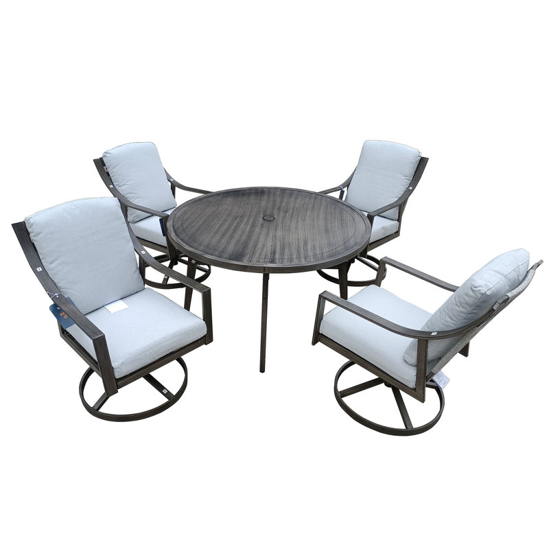 Boruta Patio Dining Set with Round Table , Cushions Included
