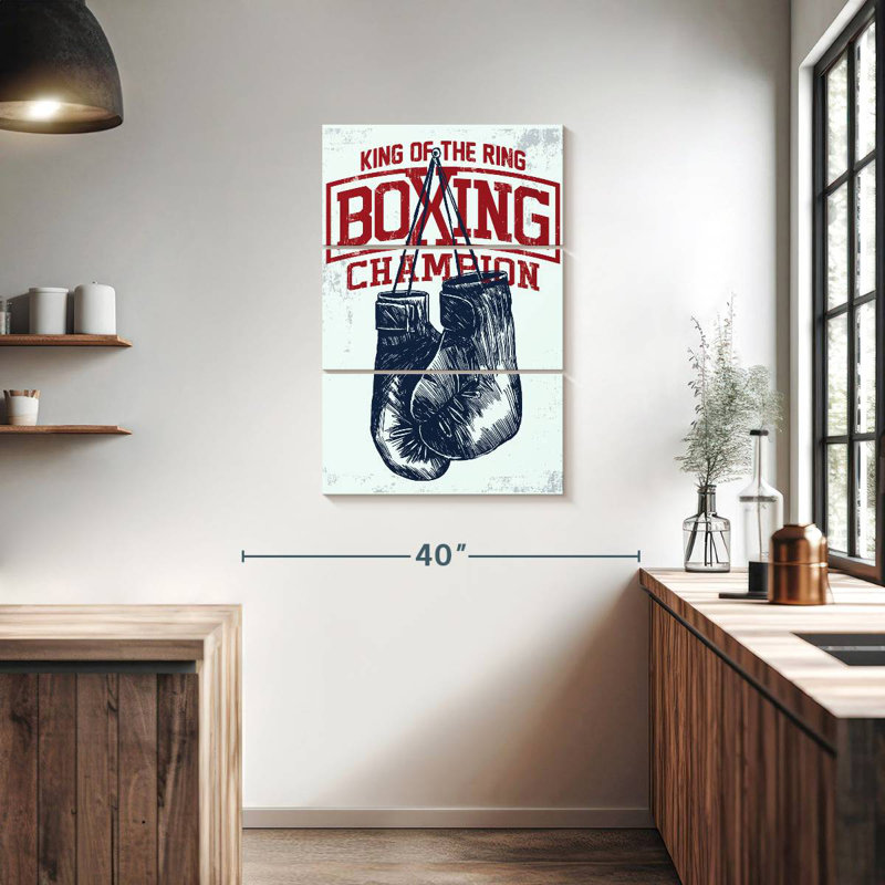 Boxe Champ Typographie, H 38 po x l 24 po