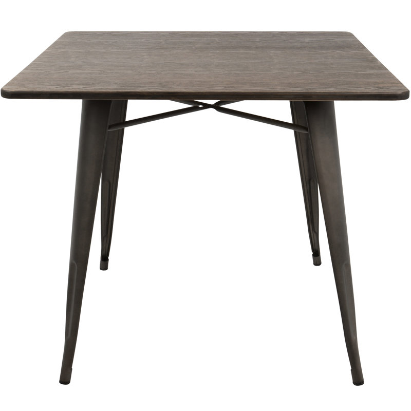 Covered 36" Industrial Computer Table With Metal Legs, Seats 4 Style Laminated Medium Density Top And
