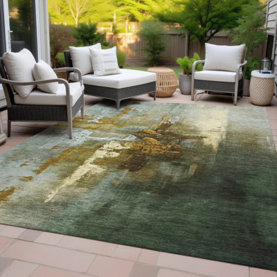 Machine Washable Indoor/Outdoor Cadence ACN2157 Abstract Rug