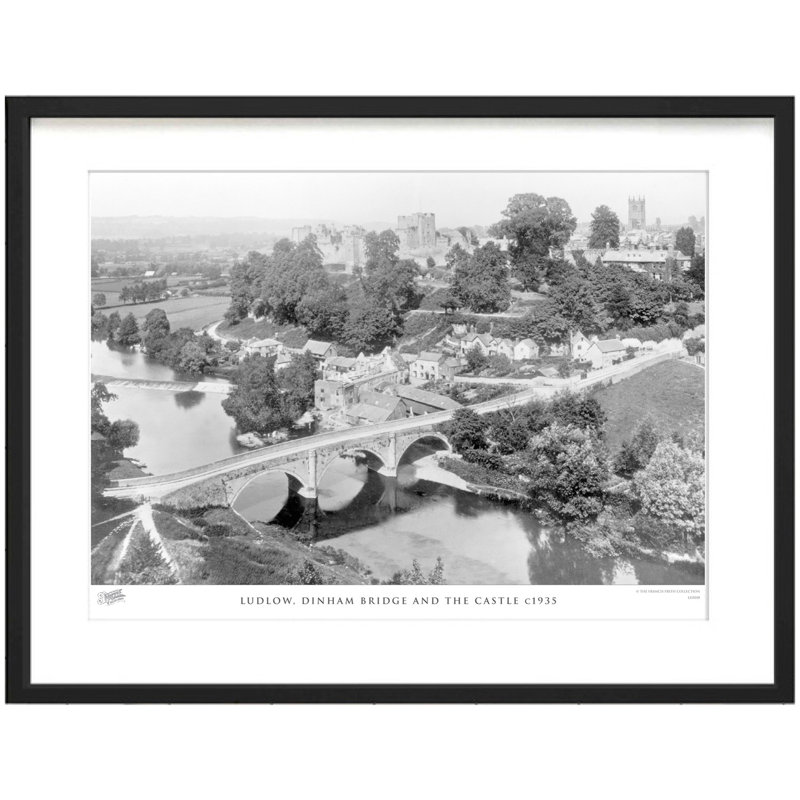Ludlow, Dinham Bridge And The Castle C1935 - Single Picture Frame Print, 45cm H x 60cm W x 2.3cm D