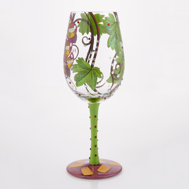 Lolita Wine Not? Verre à vin peint à la main 15 oz