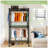 Heavy Duty Rolling Clothes Rack with Adjustable Shelves, Wheels, and Side Hooks for Efficient Storage and Organization