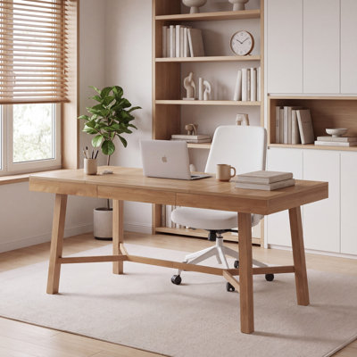71" Executive Desk Computer Desk Writing Table for Home Office with Wooden Legs