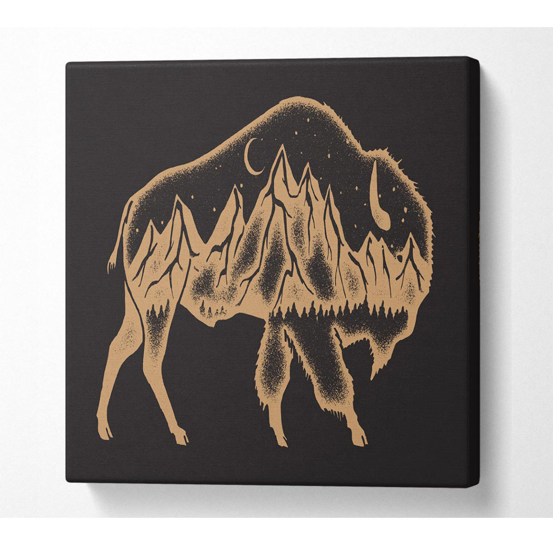 Night Bison - Kunstdrucke auf Leinwand - Wrapped Canvas