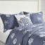 4 Piece Cotton Bedding Navy - Embroidered Coastal Theme, , Machine Washable Seaside Design, Easy To Wash