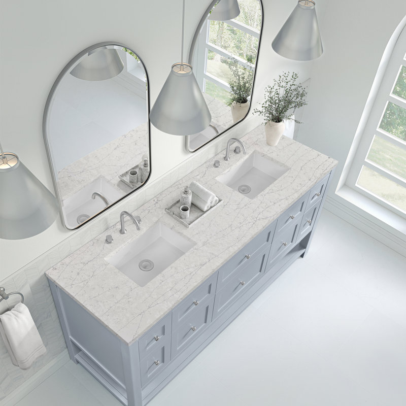 Breckenridge 72'' W Double Vanity, Serenity Blue, Eternal Jasmine Pearl
