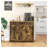 3 Drawers Kitchen Sideboard Cabinet - Rustic Brown Modern Storage With Adjustable Shelves For And