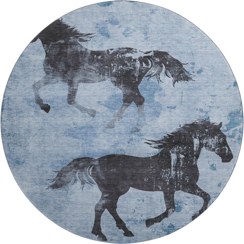 Premium Machine Washable Varroville AMF1717 Animal Rug, Round 8'