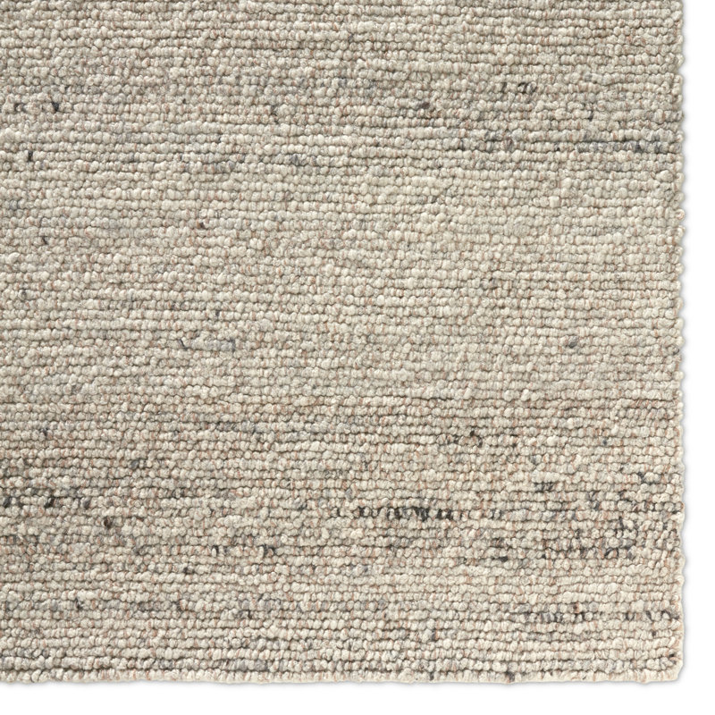 Jaipur Living Burch NVA01 Handmade Solid Cream and Light Gray Area Rug (6'x9'), Rectangle 12' x 15'