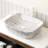 19'' White Marble Look Ceramic Bathroom Sink Without Cabinet, Stone Gray, High - Performance Vessel, Stain , Long Lasting Application, 19.89 In Deep, 15.96 Wide, 5.51 Pattern Robust And Easy To