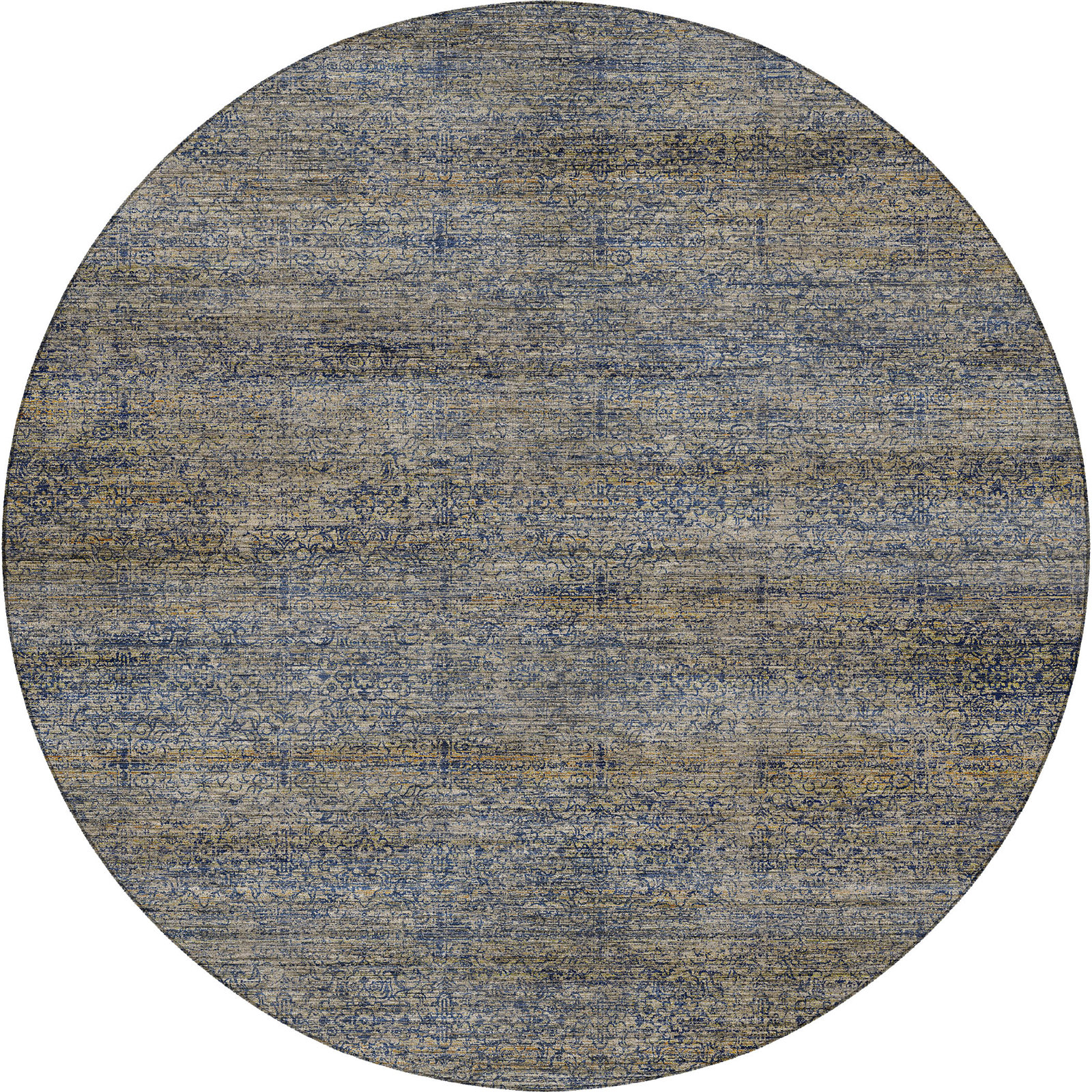Premium Machine Washable Tirico Casual Rug, Navy, 8' Round
