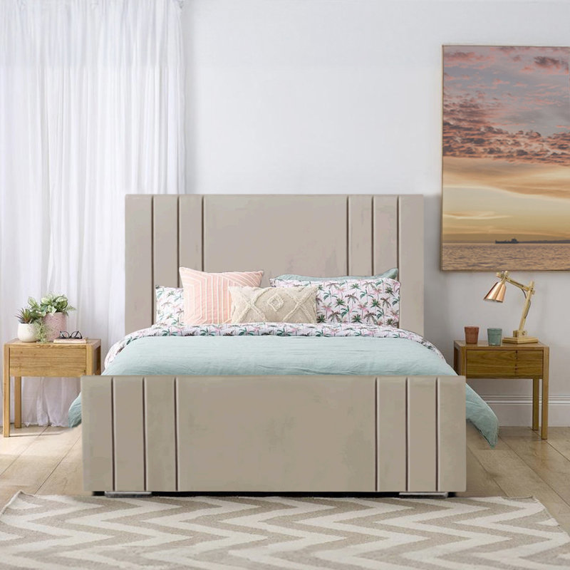 Aalyan Upholstered Bed, 160 x 219 cm, Coffee