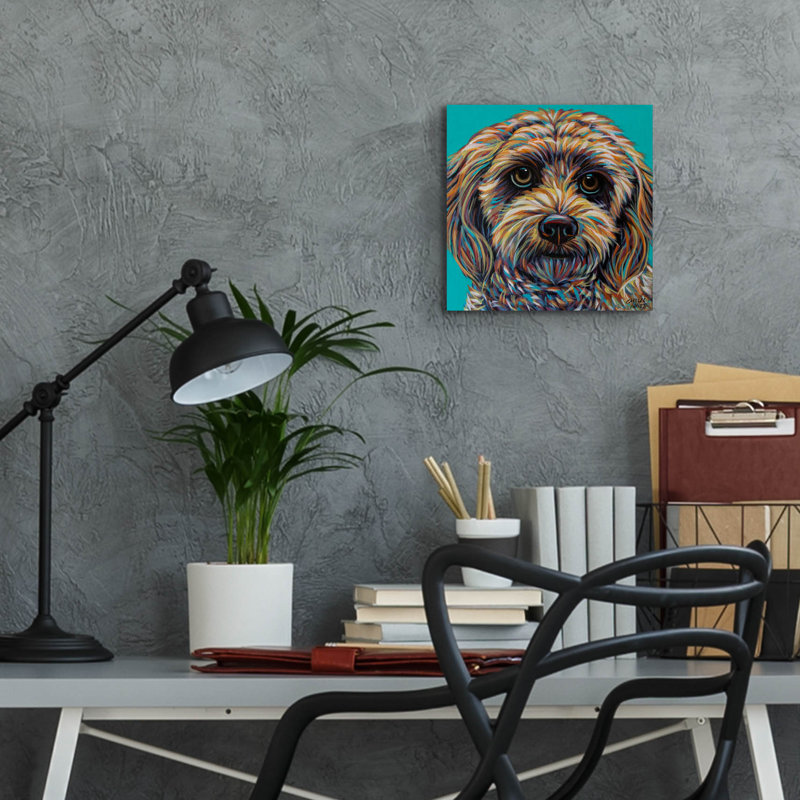 «Blue Doodle Brother 2» par Carolee Vitaletti, H 12 po x l 12 po x P 0,13 po