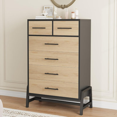 4+2 Dresser for Bedroom, 46.6" Tall Dresser, Tall Drawer with Storage Freestanding, Wooden Closet Storage Dressers Chest for Living Room, Bedroom, Entryway