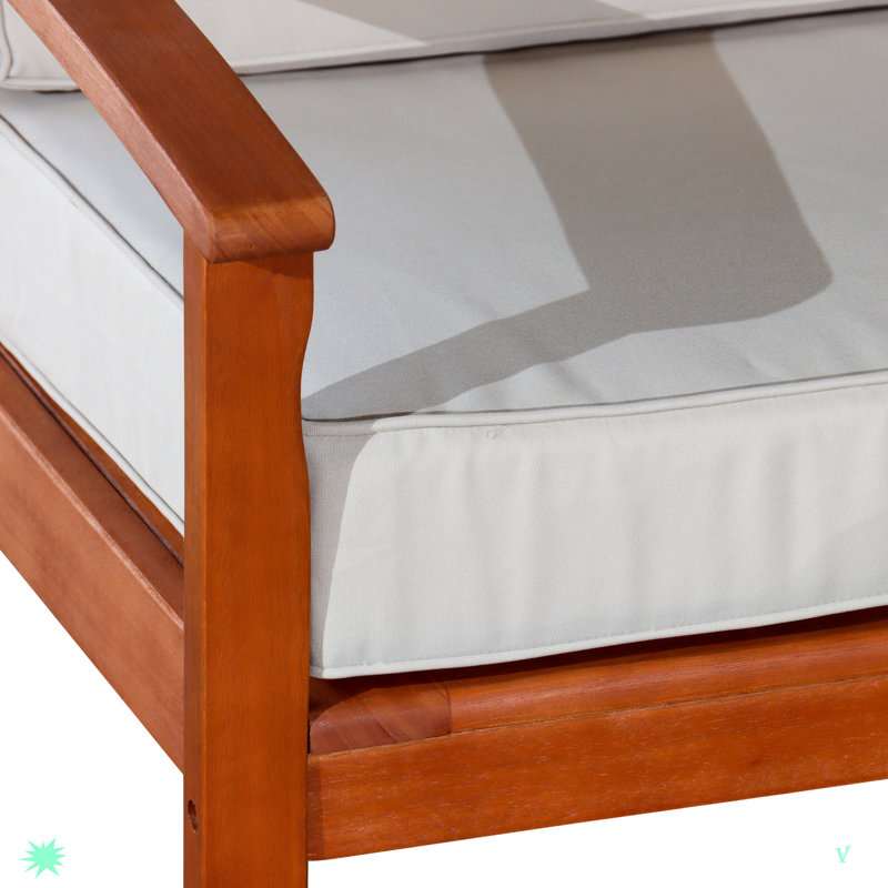 Méridienne d'extérieur en bois Durane, Naturel, Beige