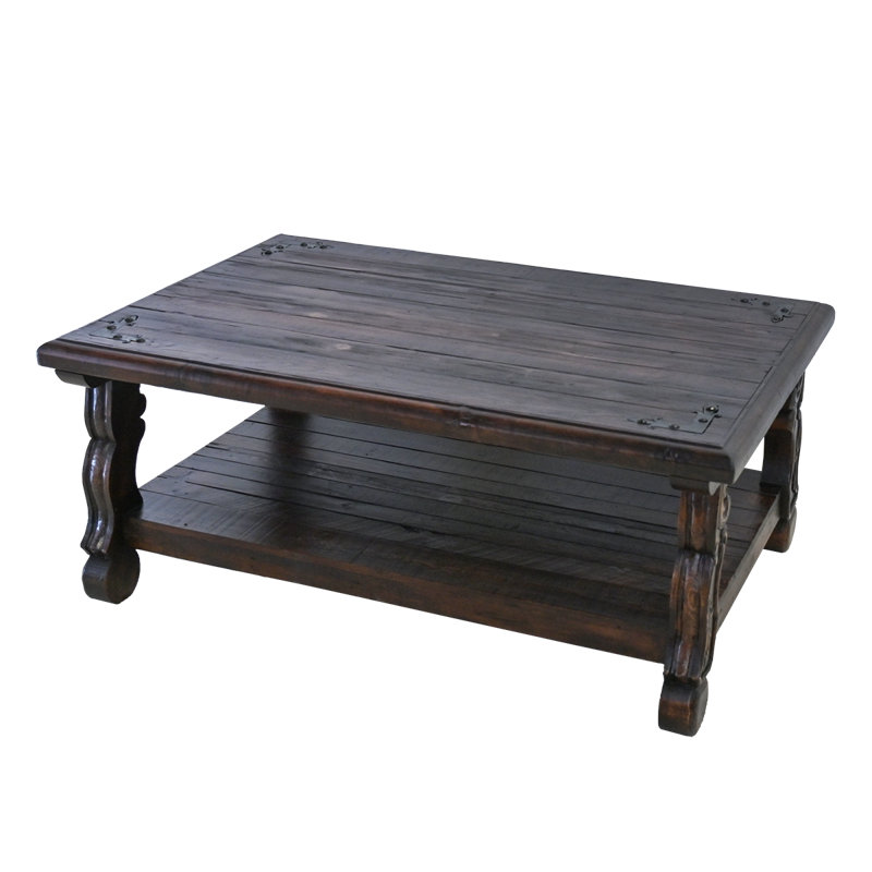 Solid Wood & Carved Leg Coffee Table