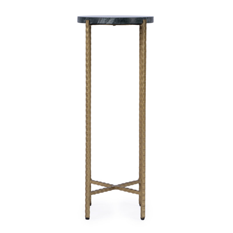 Lia Plant Stand, Green Marble/Gold