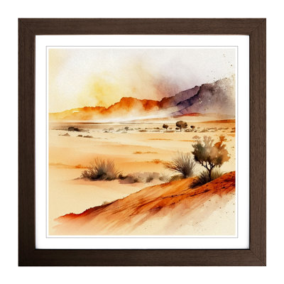 Desert Watercolour - Framed Print