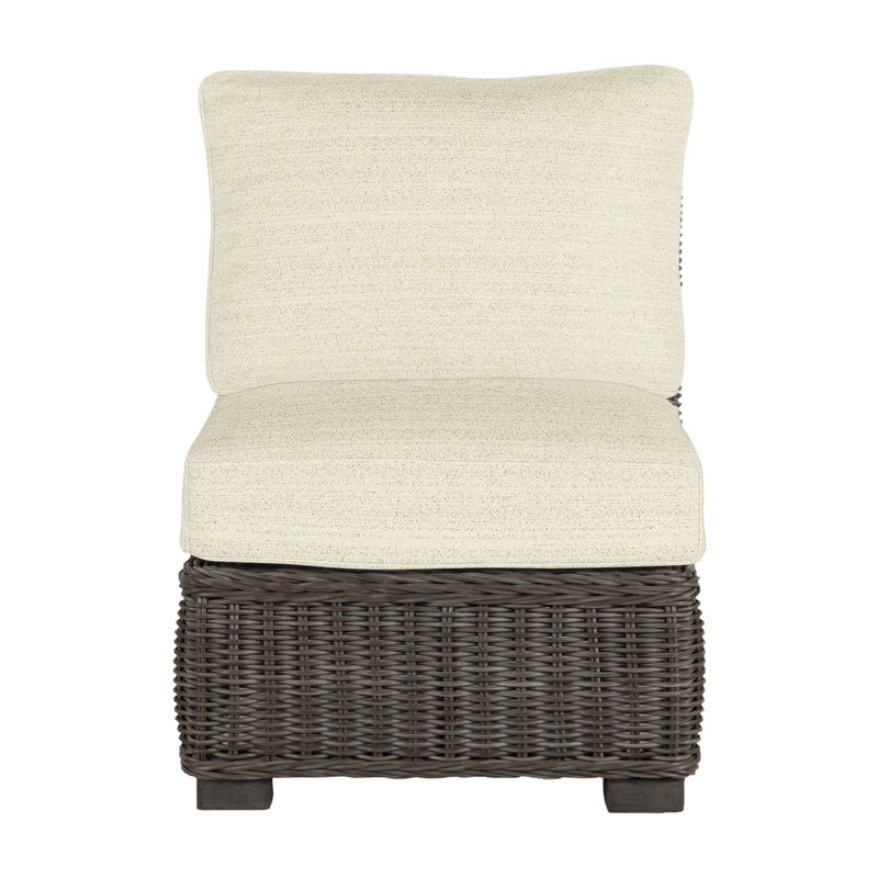 Rustic Woven Sectional Slipper Chair, No Welt, Black Walnut, Linen Navy