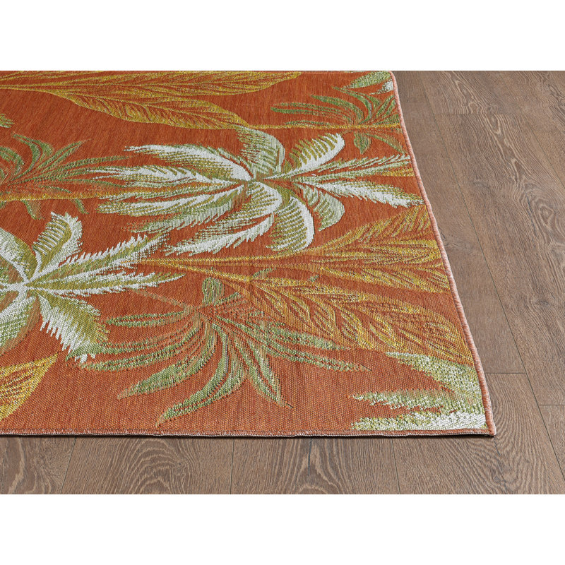 Dahlia Paradise Machine Woven Performance Area Rug - Ivory/Rust - 6'7" x 9', 6'7" x 9'