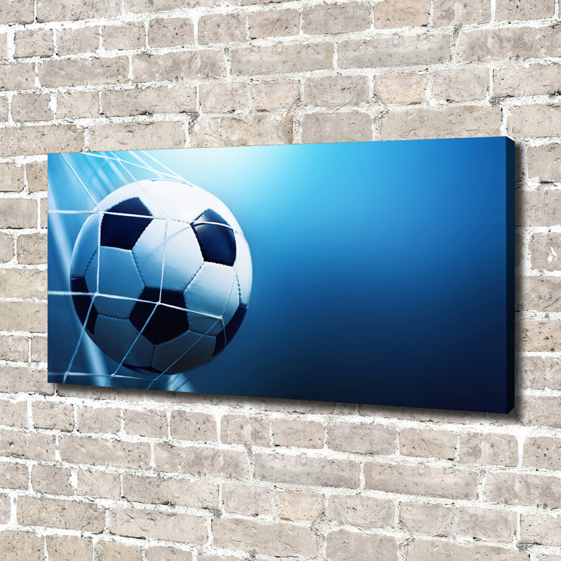 Ball In The Goal - No Frame Print on Canvas, 70cm H x 140cm W, No Frame