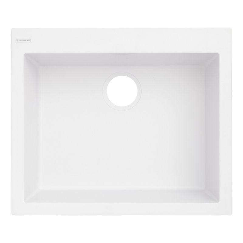 Holcomb 24" L Drop-In Kitchen Sink, Cloud White