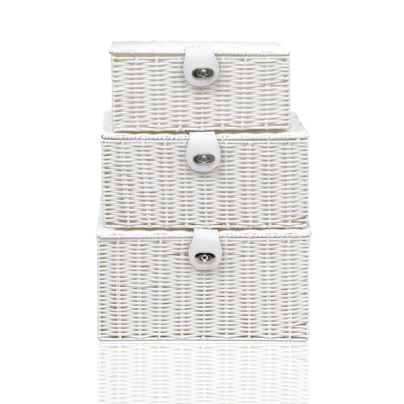 Symple Stuff Resin Decorative Basket, White