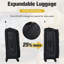 Ensemble de valises extensibles avec sac de voyage 3 pièces Softside Valise Softshell-134476715