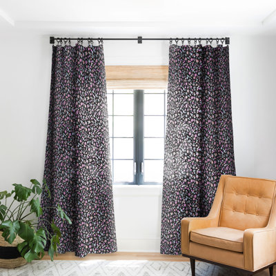 Ninola Design Galaxy Constellation Dots Planets Dark 1pc Blackout Window Curtain Panel