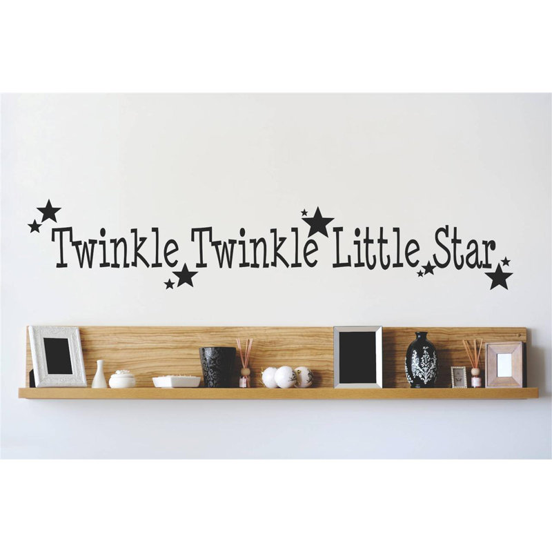 Décalcomanie murale little star twinkle twinkle, H 6 po x l 30 po x P 0,16 po, Noir