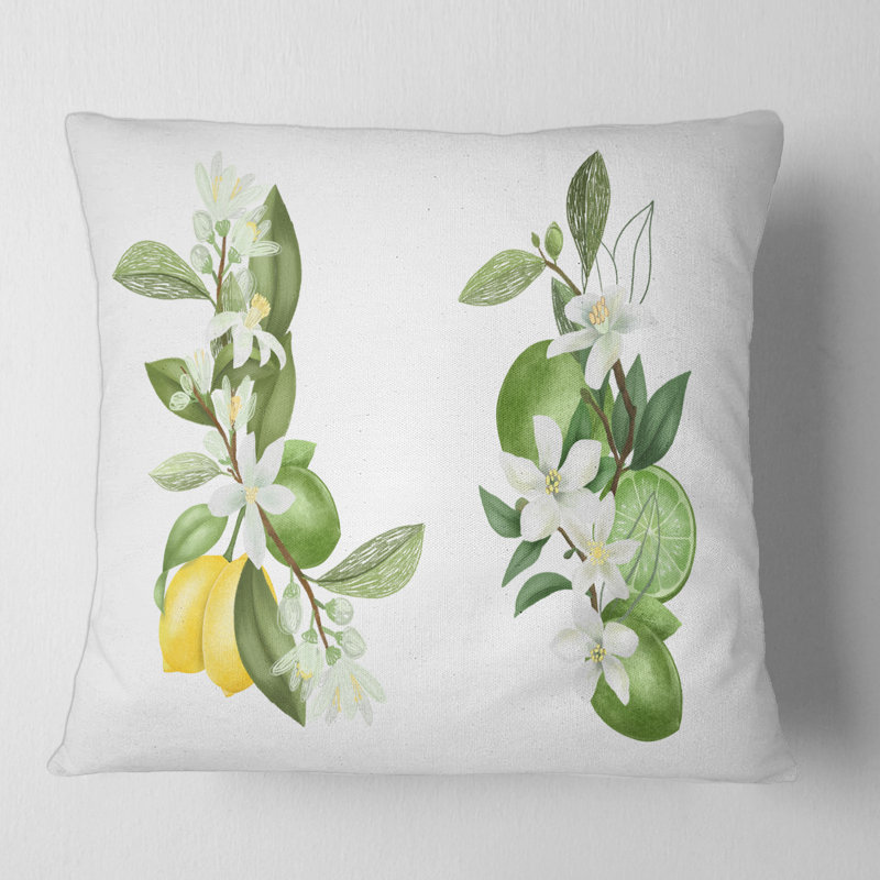 Housse et insert de coussin Bouquet of Blooming Lemon Tree Branches, 16" x 16"