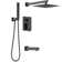 Pressure-balanced Shower System Rainfall Tub And Shower Faucet With Rough-in Valve