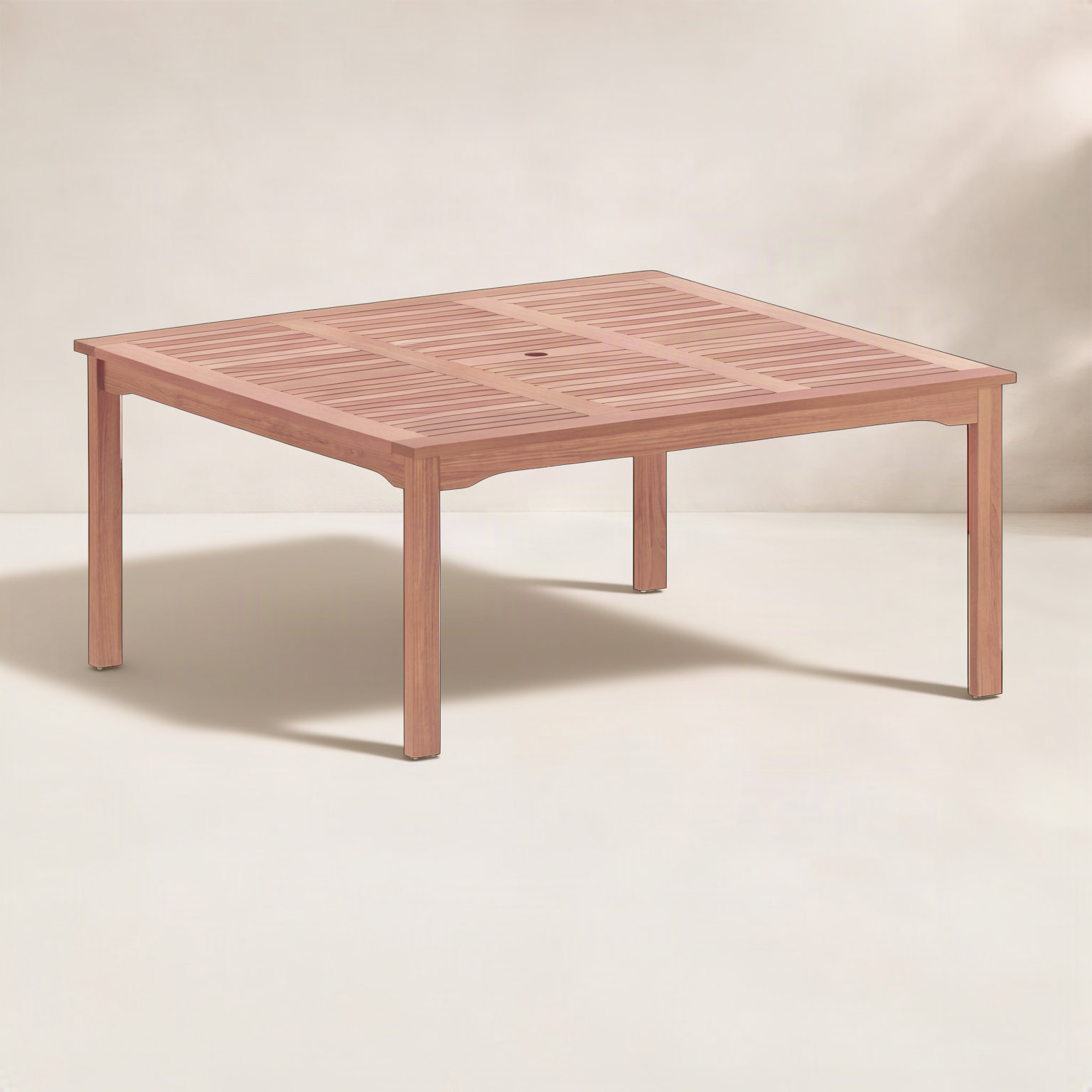 Alyisa 59" Eucalyptus Patio Dining Table, Dark Wood