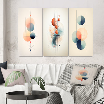 «Futur Omens Vintage Circular Geometrics I», 3 pièces