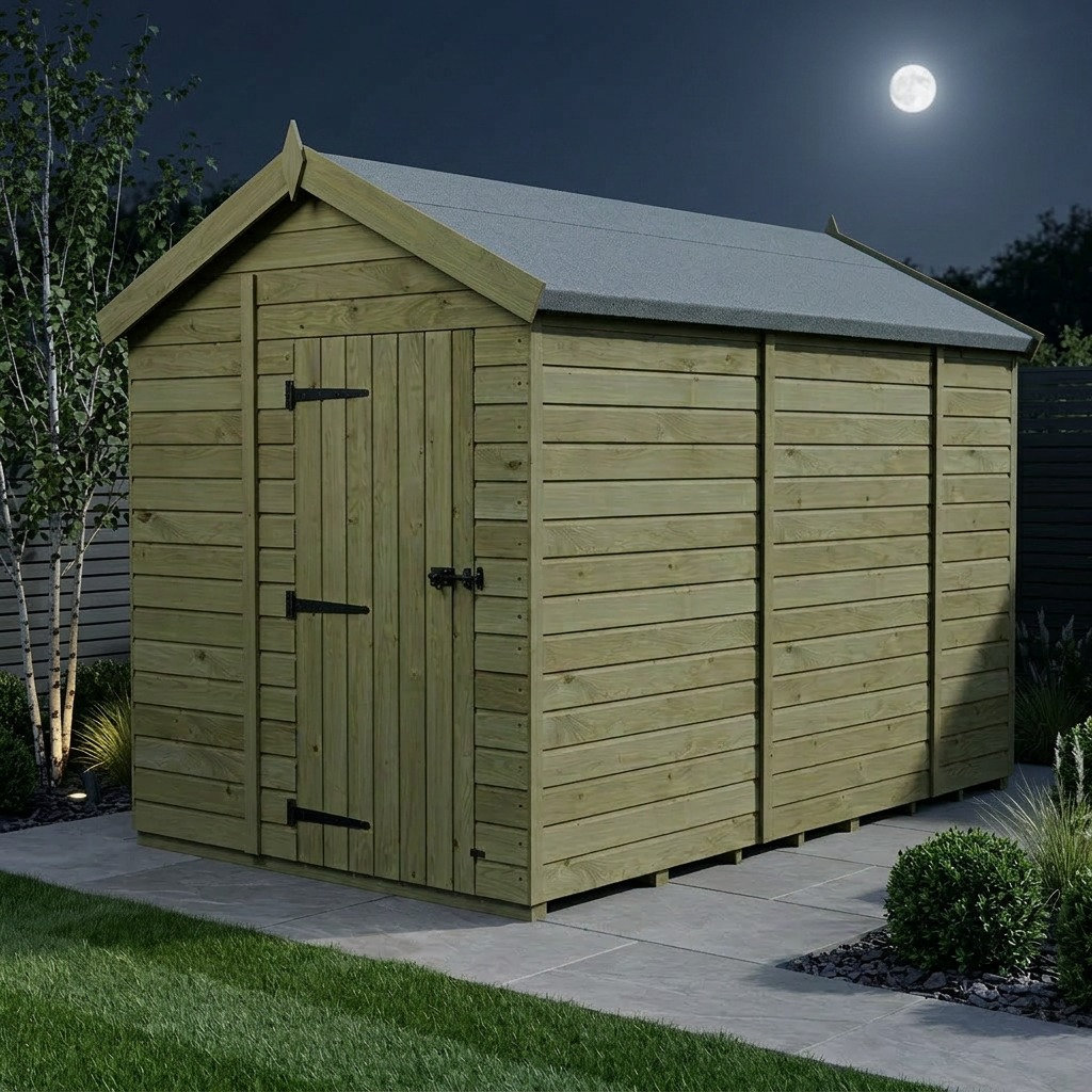 Total Sheds 6ft x 9ft Apex Garden Shed - Single Door - No Windows - Pressure Treated Timber - UK Manufactured