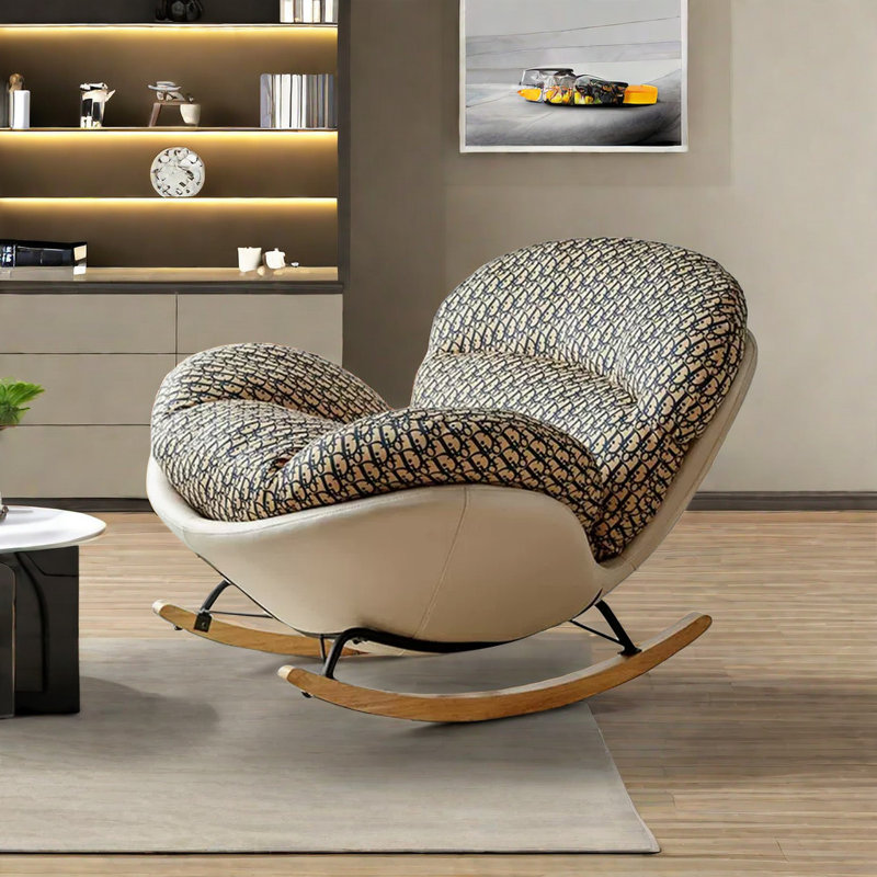 Rocking Chair, Off White/Brown