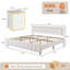Ensemble de lit plateforme 3 pièces en similicuir capitonné avec base de lit, ensemble de 2 tables de bout modernes à DEL.-1467418155-1467418149