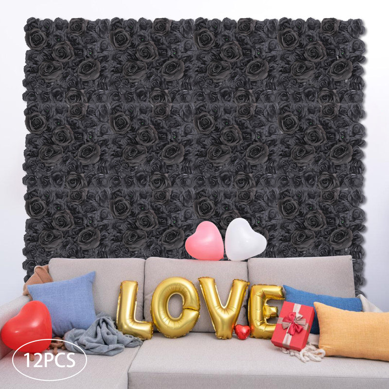 12PCS Artificial Rose Wall Background