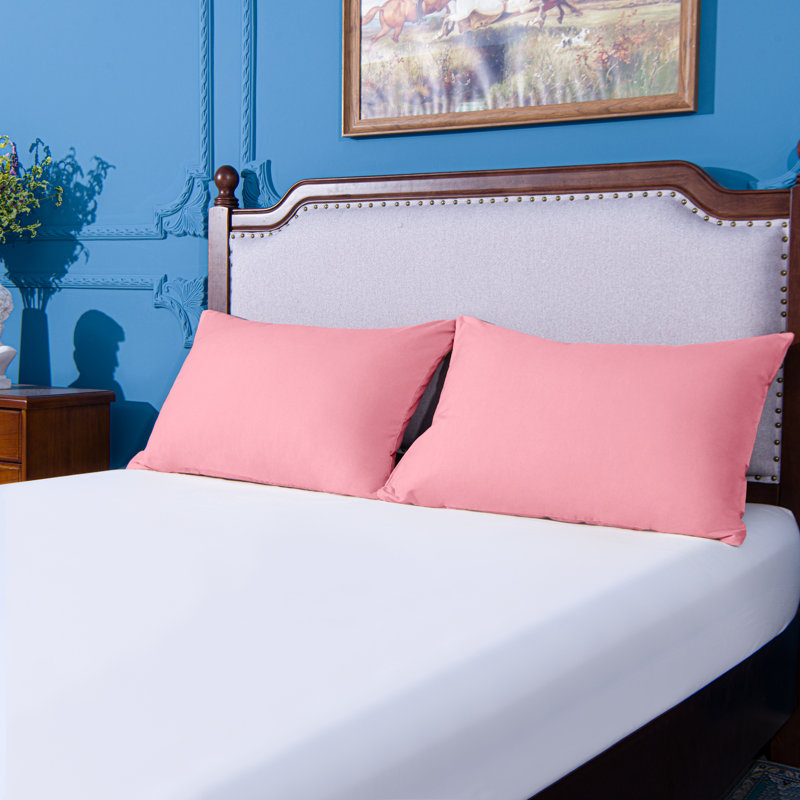 Taies d'oreiller de lit, 1800 taies d'oreiller en microfibre brossée avec fermeture à enveloppe - NTBAY, Rose, Très grand
