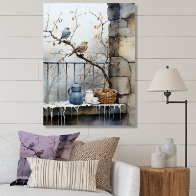 «Snowy Birds Window Views - Bird», art mural