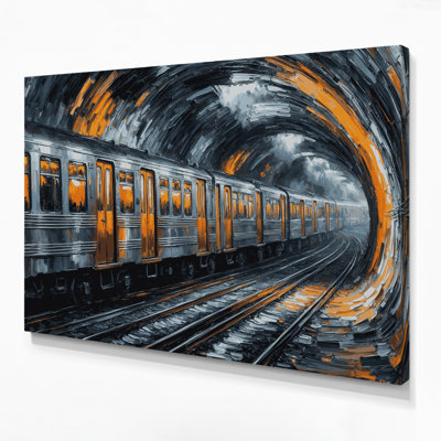 «Transport Subway and metro train art», art mural sur toile grise