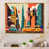 Toile avec cadre flottant or